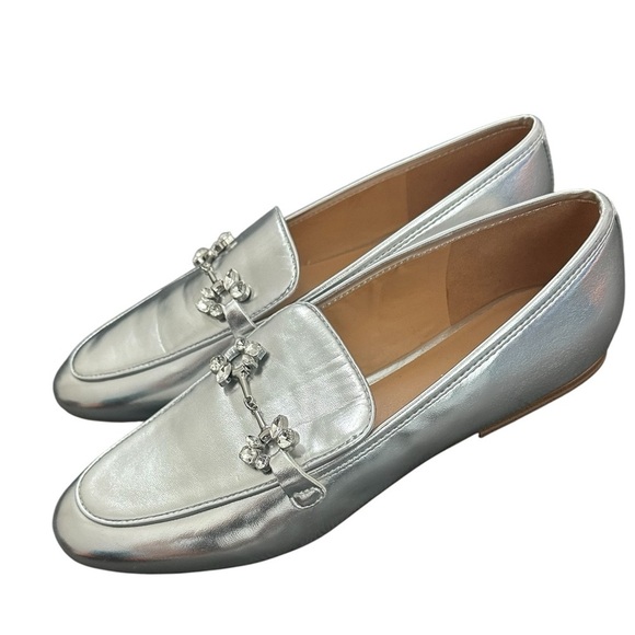 NEW Nine West Bennit Slip-On Round Toe Dress Loafers in Metallic Silver - Size 8 - Picture 5 of 9